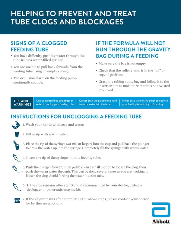 Helping to Prevent and Treat Tube Clogs and Blockages - Page 1