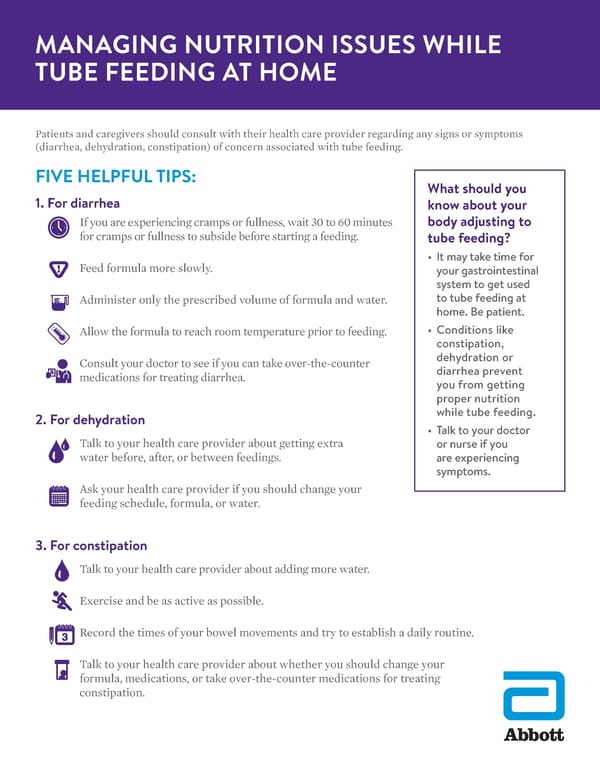 Managing Nutrition Issues While Tube Feeding at Home - Page 1