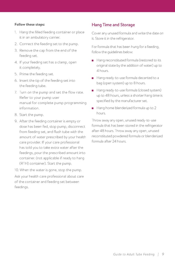 Guide to Adult Tube Feeding at Home  - Page 11