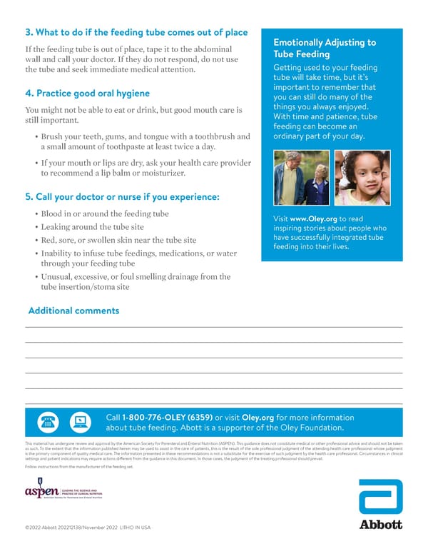 Important Care Instructions for Tube Feeding at Home - Page 2