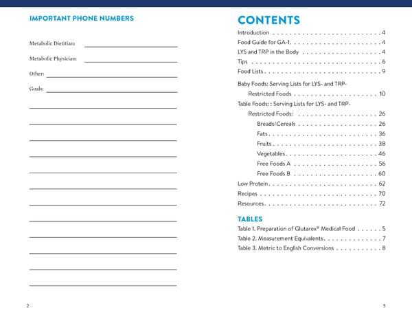 A Food List for Glutaric Aciduria Type 1 (GA 1) - Page 2