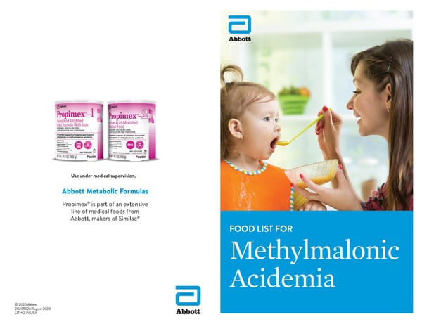 A Food List for Methylmalonic Acidemia (MMA) - Page 1