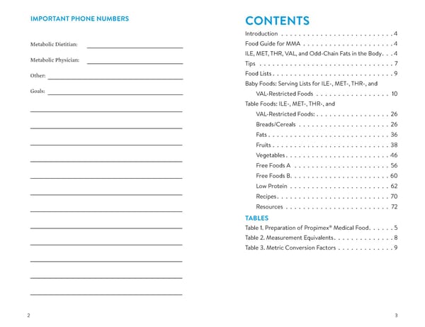 A Food List for Methylmalonic Acidemia (MMA) - Page 2