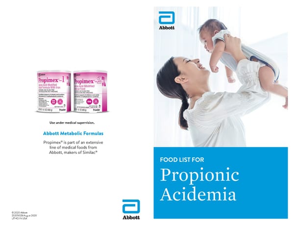 A Food List for Propionic Acidemia (PA) - Page 1