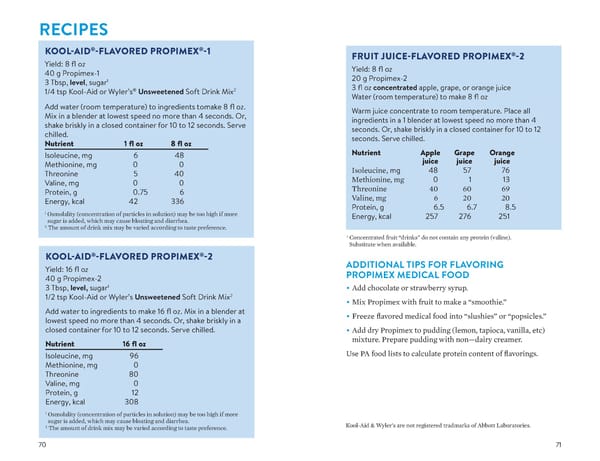 A Food List for Propionic Acidemia (PA) - Page 36