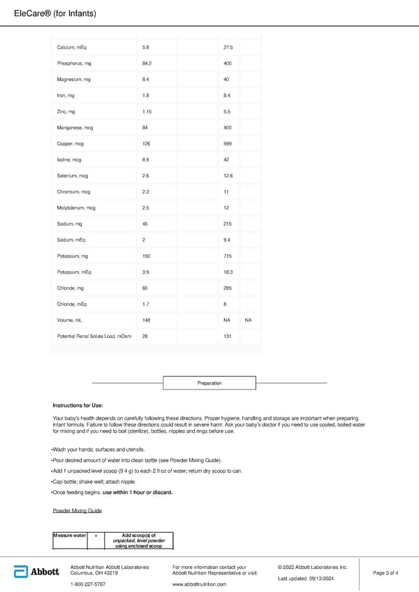 EleCare® (for Infants) - Page 3